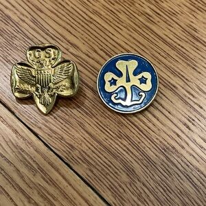 Brass and Enamel Girl Scout Pins